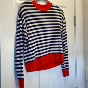 J crew blue striped sweater